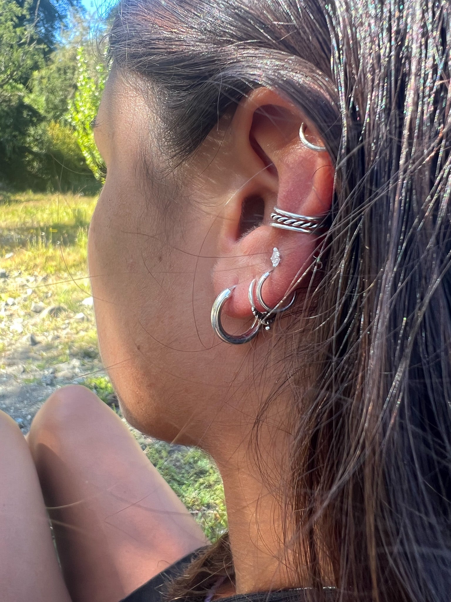 AROS PIERCING PLATA MINI TRIBAL – Maca Barros Joyas