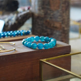 PULSERA PIEDRA ÁGATA AZUL TRASLUCIDO