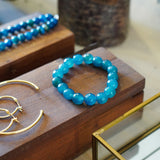 PULSERA PIEDRA ÁGATA AZUL TRASLUCIDO