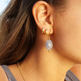 AROS PIEDRA ÁGATA ENCHAPE ORO