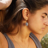 AROS PIEDRA ÁGATA ENCHAPE ORO