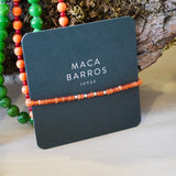 PULSERA PIEDRAS ÁGATA NARANJA PLATA