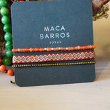 PULSERA PIEDRAS ÁGATA NARANJA PLATA