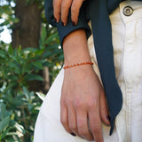 PULSERA PIEDRAS ÁGATA NARANJA PLATA