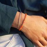 PULSERA PIEDRAS ÁGATA NARANJA PLATA