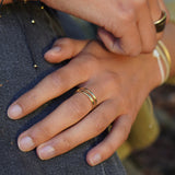 ANILLO DOS LINEAS ENCHAPE ORO