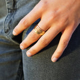 ANILLO LÍNEAS ENCHAPE ORO