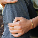 ANILLO LÍNEAS ENCHAPE ORO