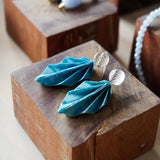 AROS HOJAS ORIGAMI AZUL PLATA
