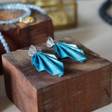 AROS HOJAS ORIGAMI AZUL PLATA