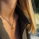 COLLAR TEJIDO CLÁSICO CALCEDONIA AMBAR