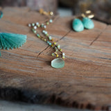 COLLAR TEJIDO CLÁSICO CALCEDONIA VERDE AGUA