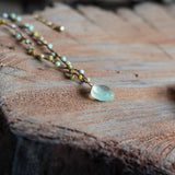 COLLAR TEJIDO CLÁSICO CALCEDONIA VERDE AGUA