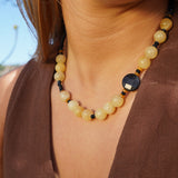 COLLAR PIEDRAS AMARILLO NEGRO