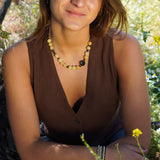 COLLAR PIEDRAS AMARILLO NEGRO