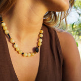 COLLAR PIEDRAS AMARILLO NEGRO