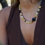 COLLAR PIEDRAS AMARILLO NEGRO