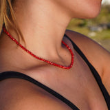 COLLAR PIEDRAS ROJO CORAL