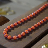 COLLAR PIEDRAS ROJO NARANJO