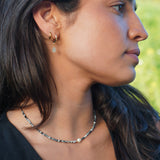 COLLAR TEJIDO PERLA PIEDRAS