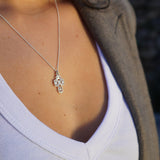 COLLAR CRUZ BARROCA PLATA