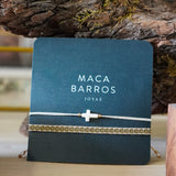 PACK PULSERAS TELAR  CRUZ NACAR GOLD FILLED TEEN