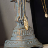 COLLAR MEDALLA  CRUZ OVALADA CIRCÓN ENCHAPADO EN ORO