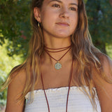 COLLAR CUERO GAMUZA ESPIRITU SANTO ENCHAPE ORO