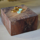 AROS ARGOLLAS GRUESAS ACERO INOXIDABLE PIEDRA CRIZOPRASA