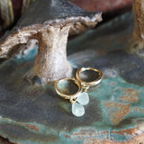 AROS ARGOLLAS ACERO INOXIDABLE PIEDRA AGUA MARINA