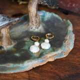 AROS ARGOLLAS DOBLE PERLA ENCHAPE ORO