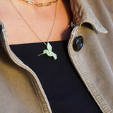COLLAR COLIBRÍ ORIGAMI VERDE