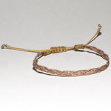 PULSERA TELAR DELGADA CREMA COBRE