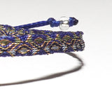 PULSERA TELAR DELGADA AZUL COBRE