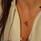 COLLAR COLIBRÍ ORIGAMI ENCHAP ORO ROSA