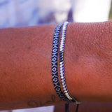 PULSERA TRINIDAD AZULES PLATA