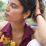 AROS HOJA ORIGAMI ROSA VIEJO PLATA