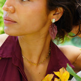 AROS HOJA ORIGAMI ROSA VIEJO PLATA