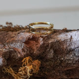 ANILLO DOS LINEAS ENCHAPE ORO