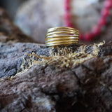 ANILLO LÍNEAS ENCHAPE ORO