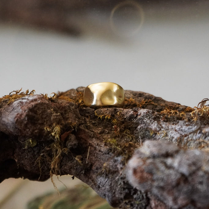 ANILLO MARTILLADO ENCHAPE ORO