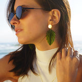 AROS HOJAS ORIGAMI VERDE ENCHAPE ORO