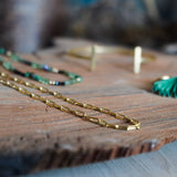 COLLAR CADENA ESLABONES DELGADA ENCHAPE ORO