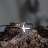 PULSERA  CRUZ GRANDE PLATA