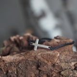 PULSERA  CRUZ GRANDE PLATA