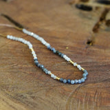 COLLAR TEJIDO PIEDRA LUNAS Y IOLITAS GOLD FILLED