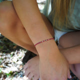 PULSERA GUADALUPE FUCSIA CRISTAL PLATA