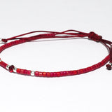 PULSERA GUADALUPE FUCSIA CRISTAL PLATA