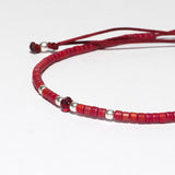 PULSERA GUADALUPE FUCSIA CRISTAL PLATA