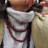 COLLAR SEMILLAS ROJO VINO